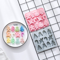 Moule en silicone à 12 cavités pour chocolats de Noël, bonbons, biscuits, poudings et décorations de gâteaux, outils de pâtisserie faits main