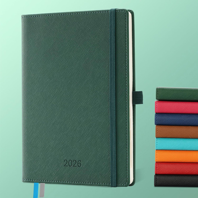Custom A5 Diary Journal Planner Event Agenda and Notebook With Opp Bag Paper Hardcover Leather Planner