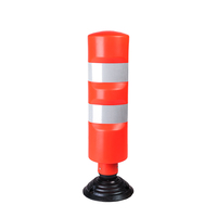 Bollard de marqueur de trafic de sécurité 83cm en plastique réfléchissant Flexible rebond barrière de stationnement pôle délinéateur poste d'avertissement