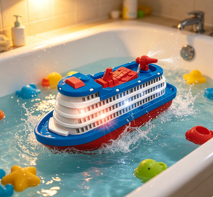 Juguete de Barco Crucero con Rociador de Agua para Niños - Barco Interactivo para la Hora del Baño con Efectos de Luz y Sonido - Product Image 3