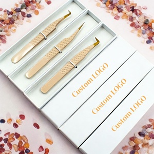 แหนบต่อขนตาปลายไฟเบอร์สีขาว ดำ เบจ แบรนด์ส่วนตัว โลโก้สั่งทำได้ แหนบต่อขนตาแบบวอลลุ่มปลายไฟเบอร์ แหนบต่อขนตาปลายไฟเบอร์ - Product Image 2