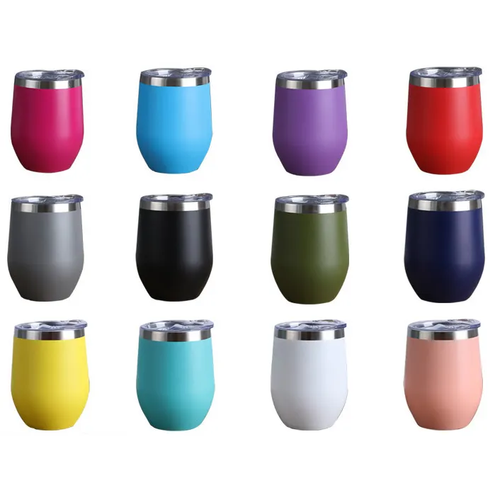 Fuguang 12OZ Double wall Egg Mug Wine Tumbler Cups Stainless Steel travel coffee Mug Egg Shape Cup Sublimation thermos