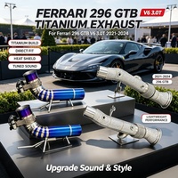 Downpipe en alliage de titane OEM SS304 pour Ferrari 296 GTB V6 3.0T : Améliore la puissance et le couple pour la course et le tuning.