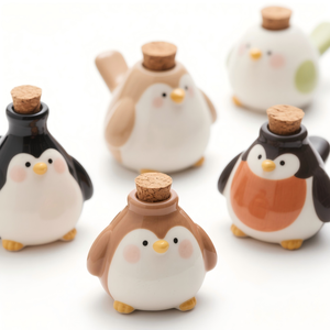 Tapón de <span class=keywords><strong>Vino</strong></span> de Cerámica con Forma de Pájaro Robin de 1.5 Pulgadas - Sello para Botella Pintado a Mano en 3D, Pedido Personalizado al por Mayor para Bar en Casa - Product Image 4