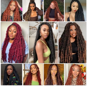 Cheveux synthétiques Afro Kinky Curly pour tresses au crochet, 18 pouces, style Marley Twist, extensions capillaires pour femmes noires - Product Image 6