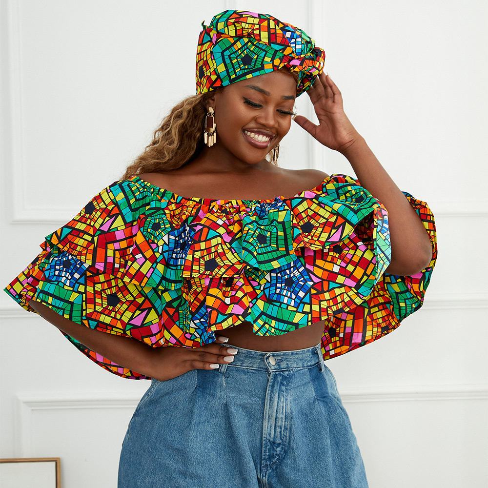 Off Shoulder Ankara Tops Elegant Sexy African Clothing