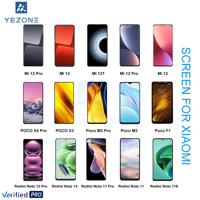 Yezone Lcd Display Pantalla for Xiaomi 12 12T 13 pro Redmi Note 11 12 Touch Screen Panel for Phone Lcd Replacement Screen