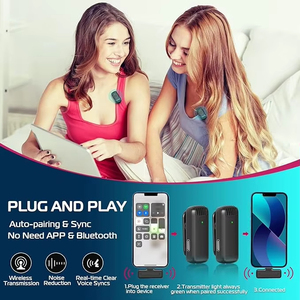 J13 Wireless live stream Lavalier Microphone Collar Clip With Charging case Micro Tie Podcast Wireless Microphone Kit - Product Image 4