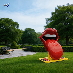 ประติมากรรมริมฝีปากและลิ้นสีแดงทำจากไฟเบอร์กลาส ของตกแต่งศิลปะสมัยใหม่ รูปปั้นริมฝีปากและลิ้น ใช้ได้ทุกฤดูสำหรับตกแต่งภายนอก - Product Image 6