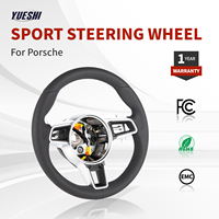 Volant en cuir directement de l'usine avec garniture argentée pour Porsche Panamera Cayenne Macan 718 911 Boxster Cayman