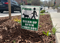 Panneau de jardin en plastique ondulé double face personnalisé, résistant aux intempéries, avec avertissement de nettoyage des excréments de chien et piquet en H