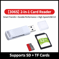 Lecteur de cartes USB 3.0 SD TF MicroSD 2 en 1 pour iPhone Android GoPro DJI Drone Dash Cam Action Cam Adaptateur de carte mémoire haute vitesse