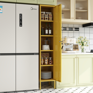 <span class=keywords><strong>Armadio</strong></span> Moderno in Acciaio a Singola Porta con 4 Ripiani, Design Autoportante per <span class=keywords><strong>Camera</strong></span> <span class=keywords><strong>da</strong></span> <span class=keywords><strong>Letto</strong></span> e Balcone - Product Image 2