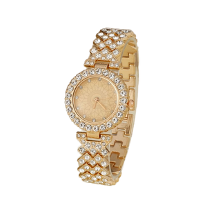 Reloj de mujer con diamantes completos de comercio exterior en <span class=keywords><strong>vivo</strong></span>, pulsera de cuarzo <span class=keywords><strong>rojo</strong></span> para estudiantes, conjuntos de joyería de moda, venta <span class=keywords><strong>al</strong></span> por mayor de fábrica - Product Image 1