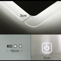 Espejo Decorativo de Pared para Baño con Marco Rectangular Redondeado, Antivaho, a Prueba de Explosiones, con Certificación CE IP44, Control Táctil LED