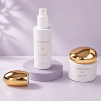 Ensemble de flacons en verre de luxe 40 ml 100 ml avec bouchon nuage, flacon de lotion, flacon de sérum, pot de crème 50 g, ensemble d'emballage cosmétique pour soins de la peau
