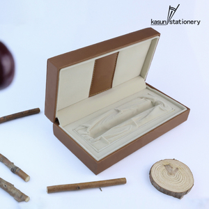 Boîte à stylos en cuir PU marron grand étui lourd de haute qualité pour l'emballage - Product Image 1