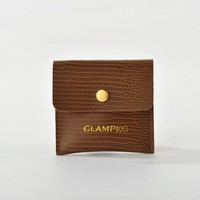 GLAMPKG Pochette de rangement portable en cuir PU à motif lézard, luxe personnalisé, pour peignes, bijoux et accessoires de voyage