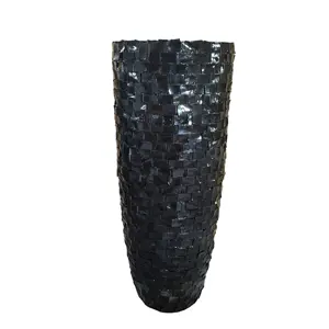 Wholesale High Quality European Style Black Natural Shell Flower Pot Planter Vase