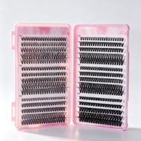 36 rangées de cils en grappe DIY LB-03, longueurs mixtes naturelles, faux cils faits à la main pour application autonome