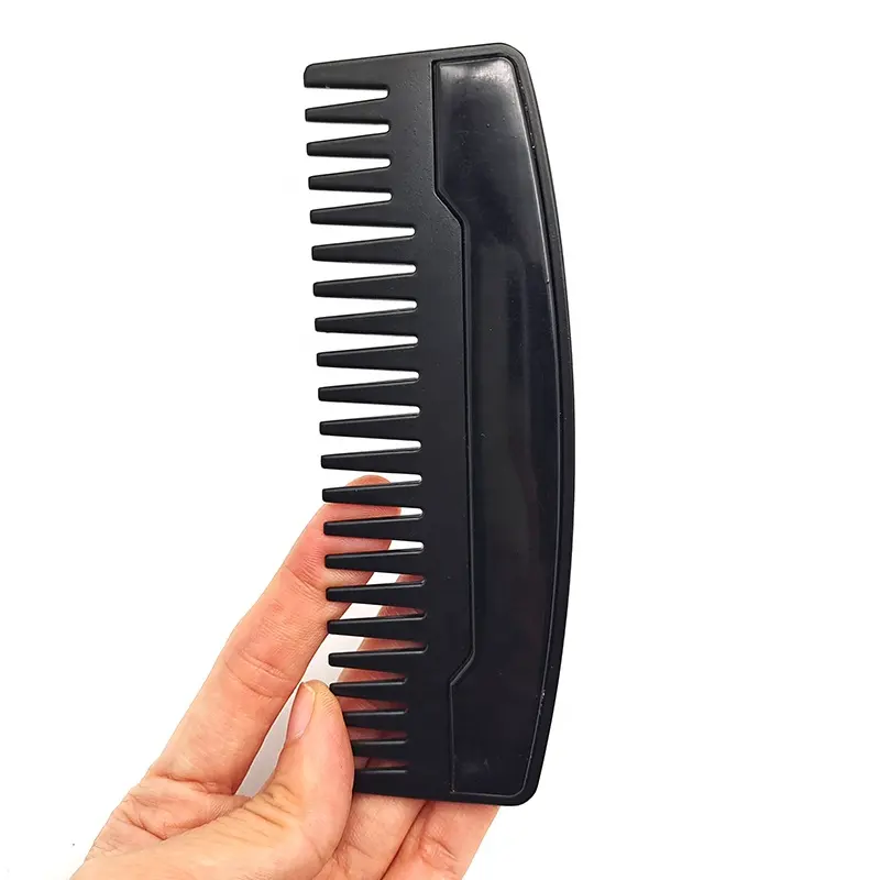 MAN GROOMING TOOLS WOODEN COLOR STAINLESS STEEL POCKET BEARD COMB METAL OIL HEAD COMB