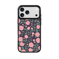Coque de téléphone AG Feeling Black Edge avec motif floral doré pour iPhone 17, 17 Pro Max, 16 Pro, 15 – Coque magnétique