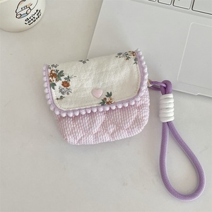 Moda piccola borsa floreale in cotone portachiavi portachiavi simpatici borse per auricolari portamonete portamonete portamonete - Product Image 1