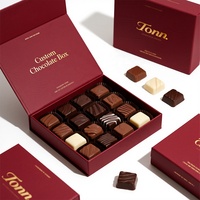 Boîte-cadeau magnétique de luxe personnalisée en Bourgogne, avec doublure en éponge imperméable, pour chocolats, bonbons, avec certification