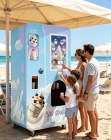 Distributeur automatique de crème glacée molle 24h/24 sans personnel, écran tactile, kiosque de vente de crème glacée en libre-service avec plusieurs saveurs