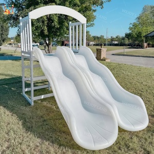 Noleggio di feste commerciali in plastica bianca per bambini Slide gioco pastello bianco morbido <span class=keywords><strong>parco</strong></span> <span class=keywords><strong>giochi</strong></span> Soft Pit Ball <span class=keywords><strong>con</strong></span> doppio scivolo - Product Image 3