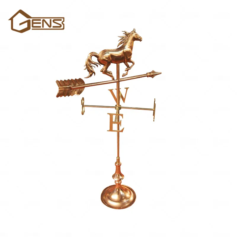 ยุโรปที่กำหนดเองสวนเครื่องประดับทองแดงม้าลม Weathervane