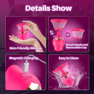 Vibratore a Forma di Rosa per Donne, Stimolatore Clitorideo, Dildo Vibrante con Lingua Vibrante per Punto G, 10 Modalità, Giocattoli Sessuali per Adulti - Product Image 4