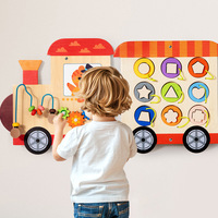 Jeu Mural Montessori Sensoriel en Bois, Tableau d'Activités Éducatif et Intéressant, Panneaux d'Apprentissage Muraux pour Enfants