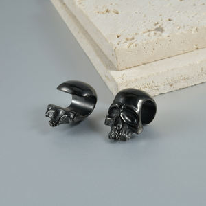 Tête <span class=keywords><strong>de</strong></span> crâne en acier inoxydable, poids d'oreilles pour cintres, jauges Punk Tunnel Plug Stretcher Expander Fashion Piercing Jewelry - Product Image 6