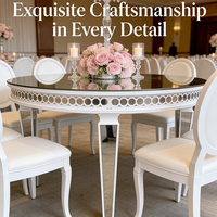 Table à manger de luxe moderne, table ronde pour hôtel, banquet, événement, table à manger en acier inoxydable pour mariage