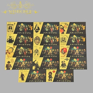 Set de Billetes de Oro de Películas de Terror de Halloween - Billetes Conmemorativos de Personajes Aterradoros Bañados en Oro de 24K para Decoración de Fiestas y Regalos - Product Image 3