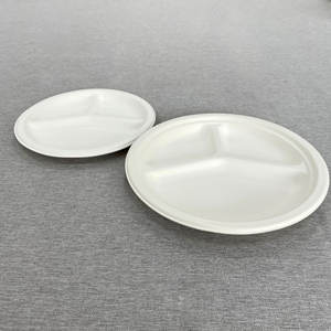 100% compostabile rotondo usa e getta bianco 9 compostabile usa e getta carta di natale forniture per piatti polpa di rene piatti - Product Image 3