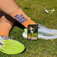 Vente en gros de chaussettes de course sur sentier de cyclisme avec logo personnalisé Chaussettes de course à séchage rapide Coolmax Crew Compression en nylon de sport