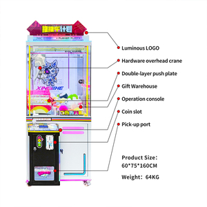 Münzbetriebene englische Metall-Puppenmaschine für Kinder, 1 Jahr Garantie, Mini-Gewinnspiel, Greifautomat mit Blinklicht, Direktverkauf ab Werk - Product Image 3