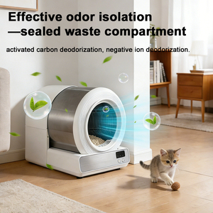 2025 Neues Design Intelligente automatische Katzen toilette APP-Steuerung Schnelle, einfache Reinigung Große, offene Edelstahl-Selbst reinigungs funktion - Product Image 6