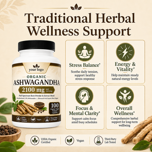 Complément Équilibre Anti-Stress : Énergie Durable, Concentration Mentale, Bien-être Général – Grand Format, Suppléments Bio d'Ashwagandha - Product Image 2