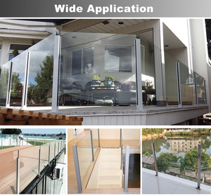 درابزين داخلي أنيق من الزجاج المتين والفولاذ المقاوم للصدأ، مثالي للفلل العصرية - Product Image 3