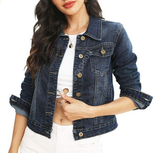Veste en jean OEM pour femmes Vêtements décontractés d'automne Veste en jean boutonnée Veste en jean pour femmes - Product Image 6
