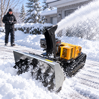 Souffleuse à neige à chenilles en caoutchouc robuste 1080 mm, moteur à essence, télécommandée, pour l'entretien hivernal, fournisseur mondial