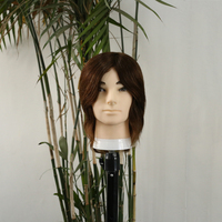 Tête de mannequin de cheveux humains pour homme, pour la coupe de cheveux, poupée, styliste, formation, 100