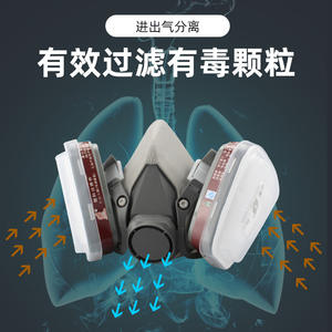 Nouveau masque anti-poussière à double cartouche avec protection au charbon actif pour le ponçage et la peinture au pistolet, protection contre les odeurs de pesticides, haute protection - Product Image 4