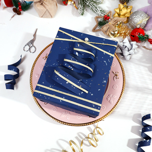 Venta al por mayor 80g papel Kraft de Navidad 43*300cm regalo embalaje personalizado de lujo rollo de papel de regalo - Product Image 2