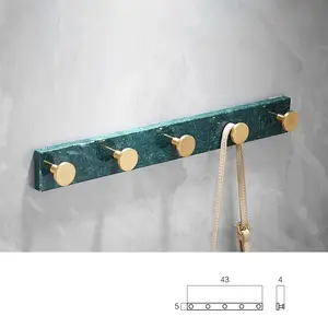 Maxery Nordic Luxury Marble Coat Hook Bathroom Creative Minimalist Hook Bedroom Coat Hook Brass