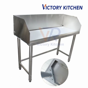 โต๊ะทำงานสแตนเลสสตีล 201 คุณภาพสูง VCT พร้อมขอบสีเงิน รับน้ำหนักได้ 300 กก. สำหรับใช้ในโรงแรมและร้านอาหาร - Product Image 3