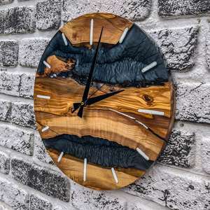 Handmade Resin Crafts Resin And Wooden Wall <b>Clock</b> Decorative Functional Durable And Stylish Ideal <b>For</b> Living Room <b>Bedroom</b> - Product Image 4